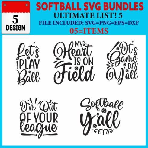 Softball T-shirt Design Bundle Vol-01 cover image.