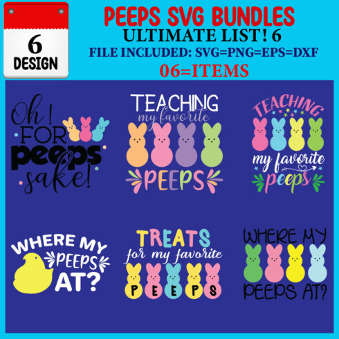 Peeps SVG T-shirt Design Bundle cover image.