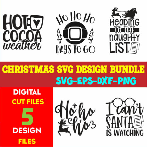 Christmas SVG T-shirt Design Bundle Volume-61 cover image.