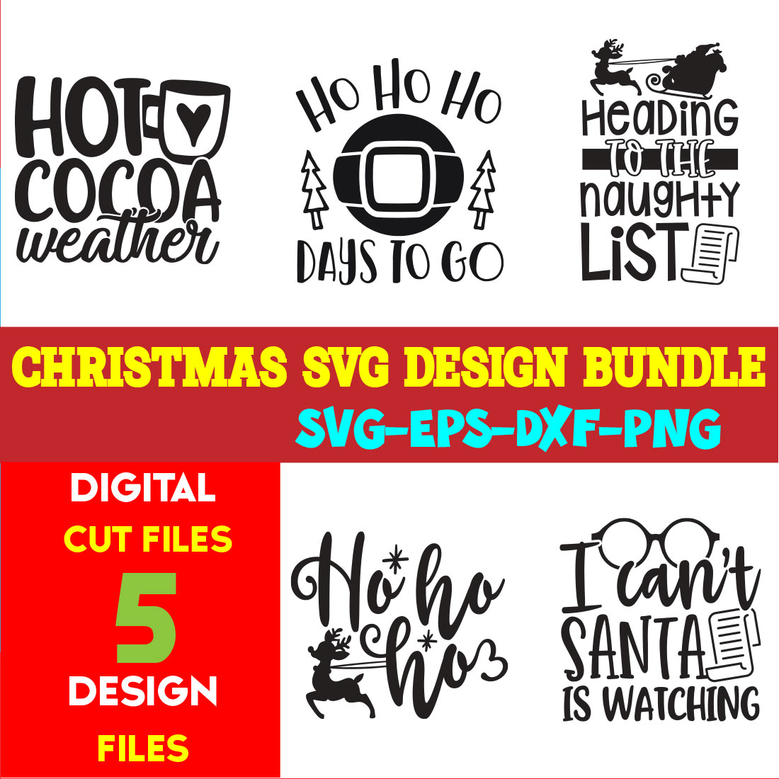 Christmas SVG T-shirt Design Bundle Volume-61 cover image.