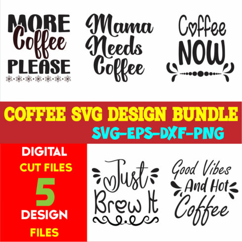 Coffee SVG T-shirt Design Bundle Volume-02 cover image.