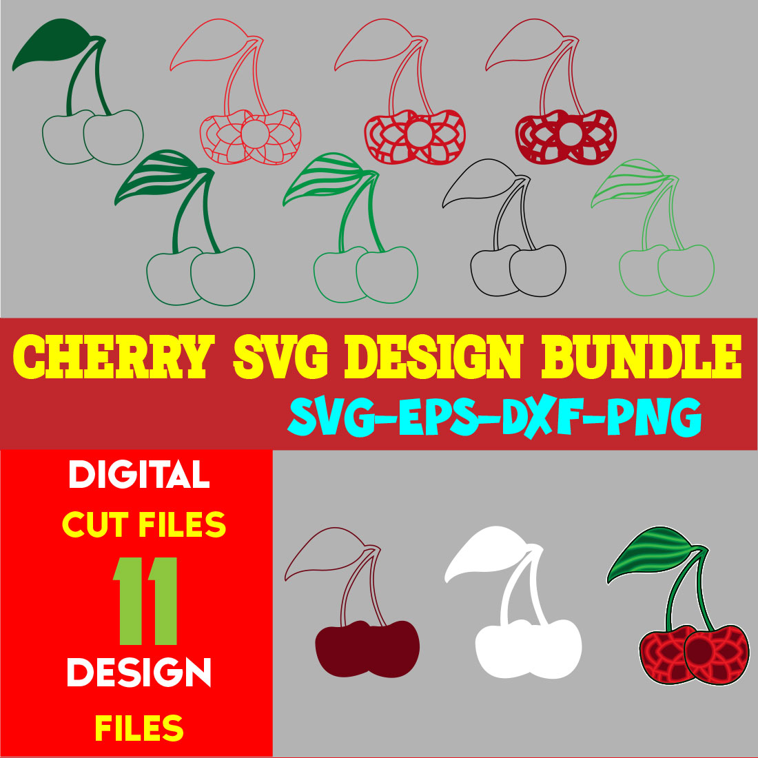 Cherry SVG Design Bundle cover image.