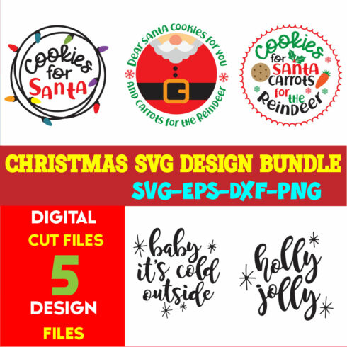 Christmas SVG T-shirt Design Bundle Volume-98 cover image.