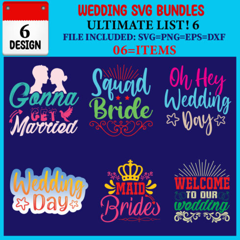 Wedding T-shirt Design Bundle cover image.