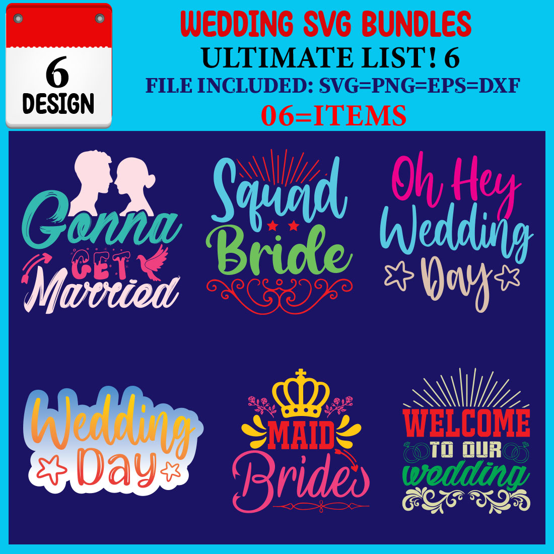 Wedding T-shirt Design Bundle cover image.