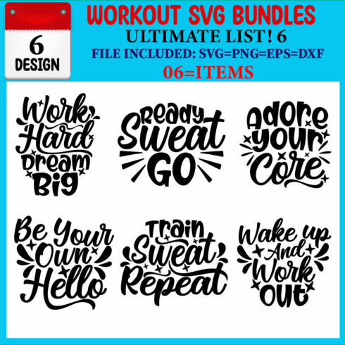 Workout T-shirt Design Bundle cover image.