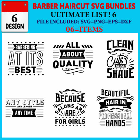 Barber Haircut T-shirt Design Bundle Vol-01 cover image.