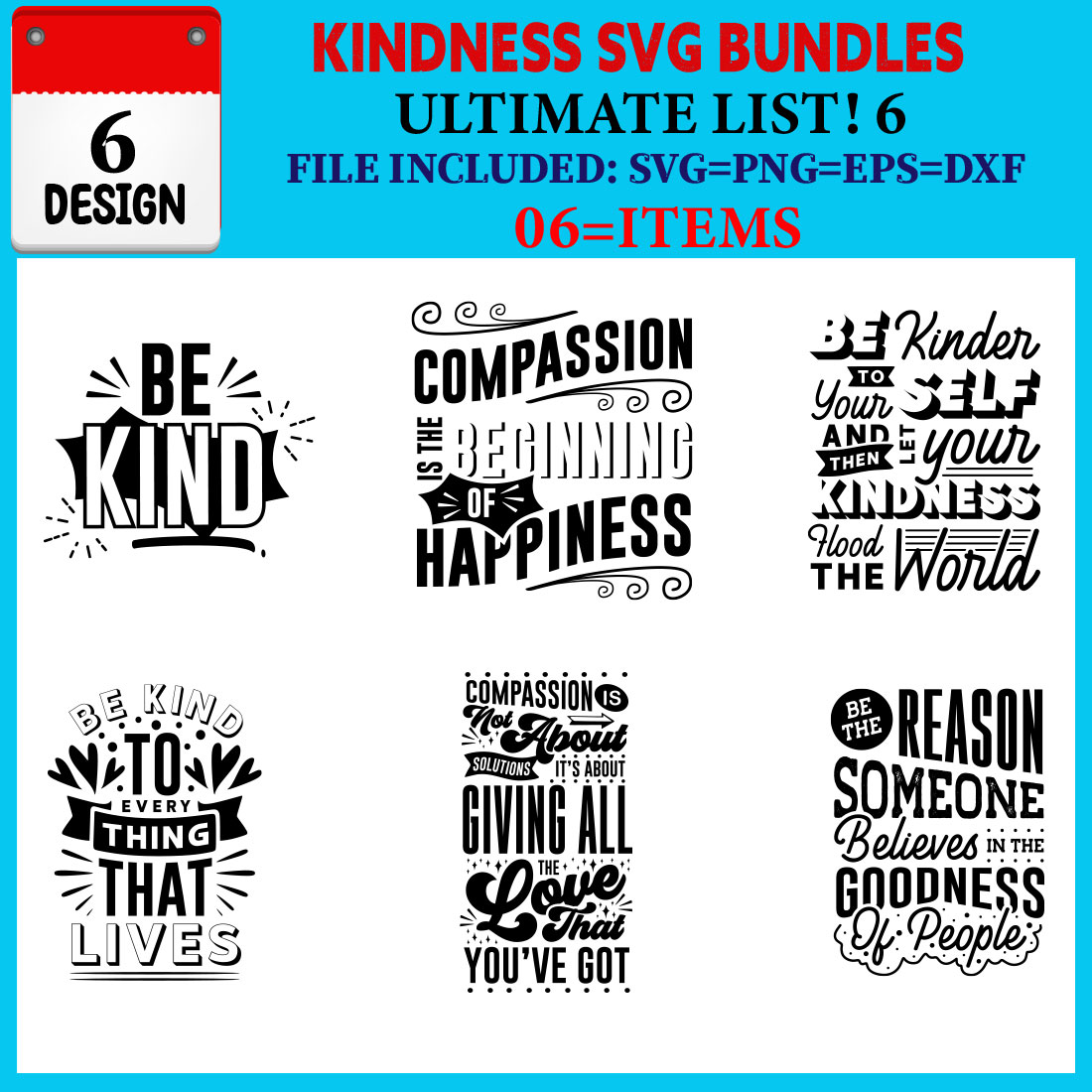 Kindness T-shirt Design Bundle Vol-01 cover image.