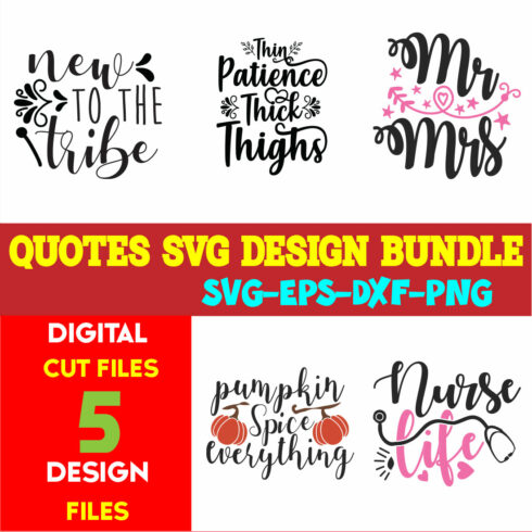 Quotes T-shirt Design Bundle Vol-11 cover image.