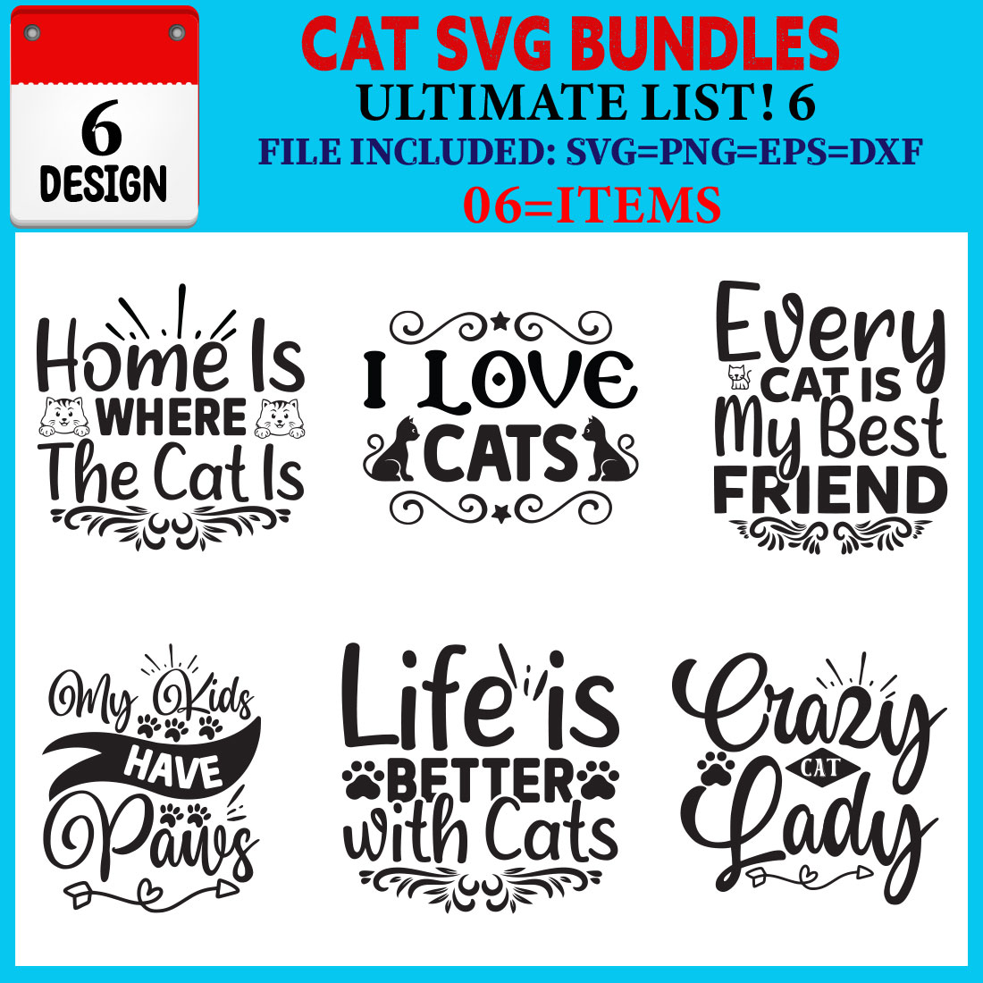 Cat T-shirt Design Bundle Vol-06 cover image.