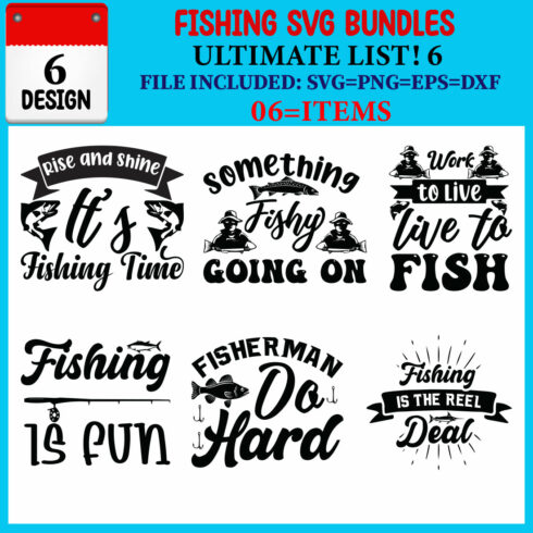 Fishing SVG T-shirt Design Bundle cover image.