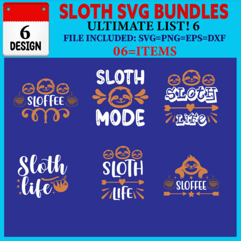 Sloth T-shirt Design Bundle Vol-03 cover image.