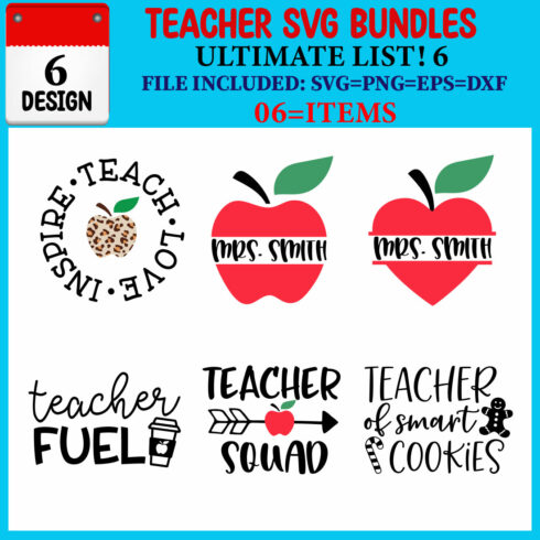 Teacher T-shirt Design Bundle cover image.