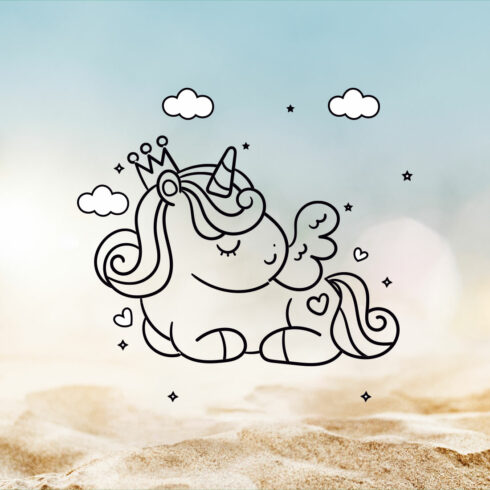 Magical Unicorn Coloring Pages for Kids & Adults VOL-10 cover image.
