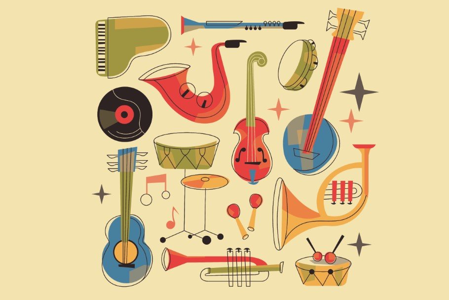 Jazz Music Illustration Set cover image.