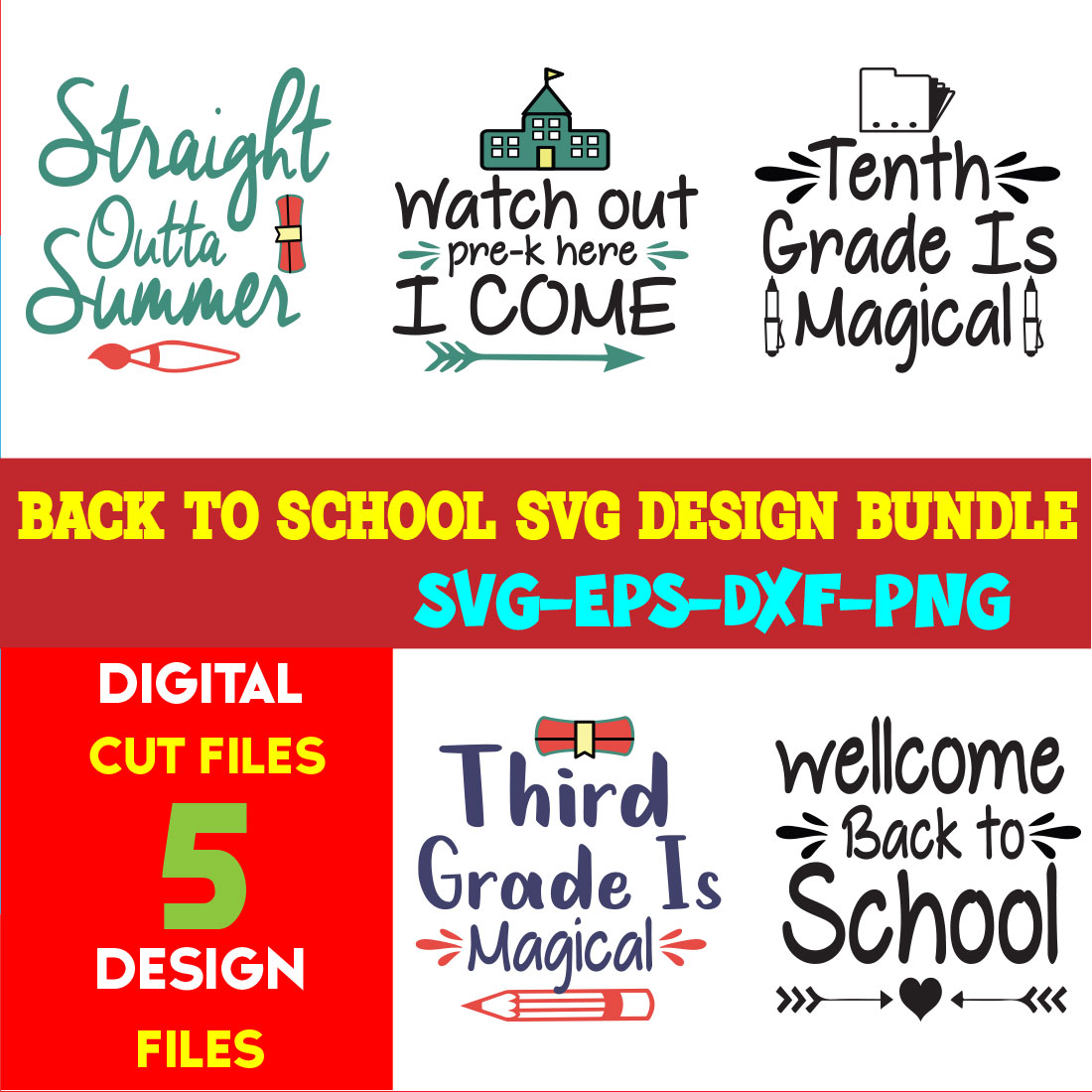 Back To School T-shirt Design Bundle Volume-19 cover image.