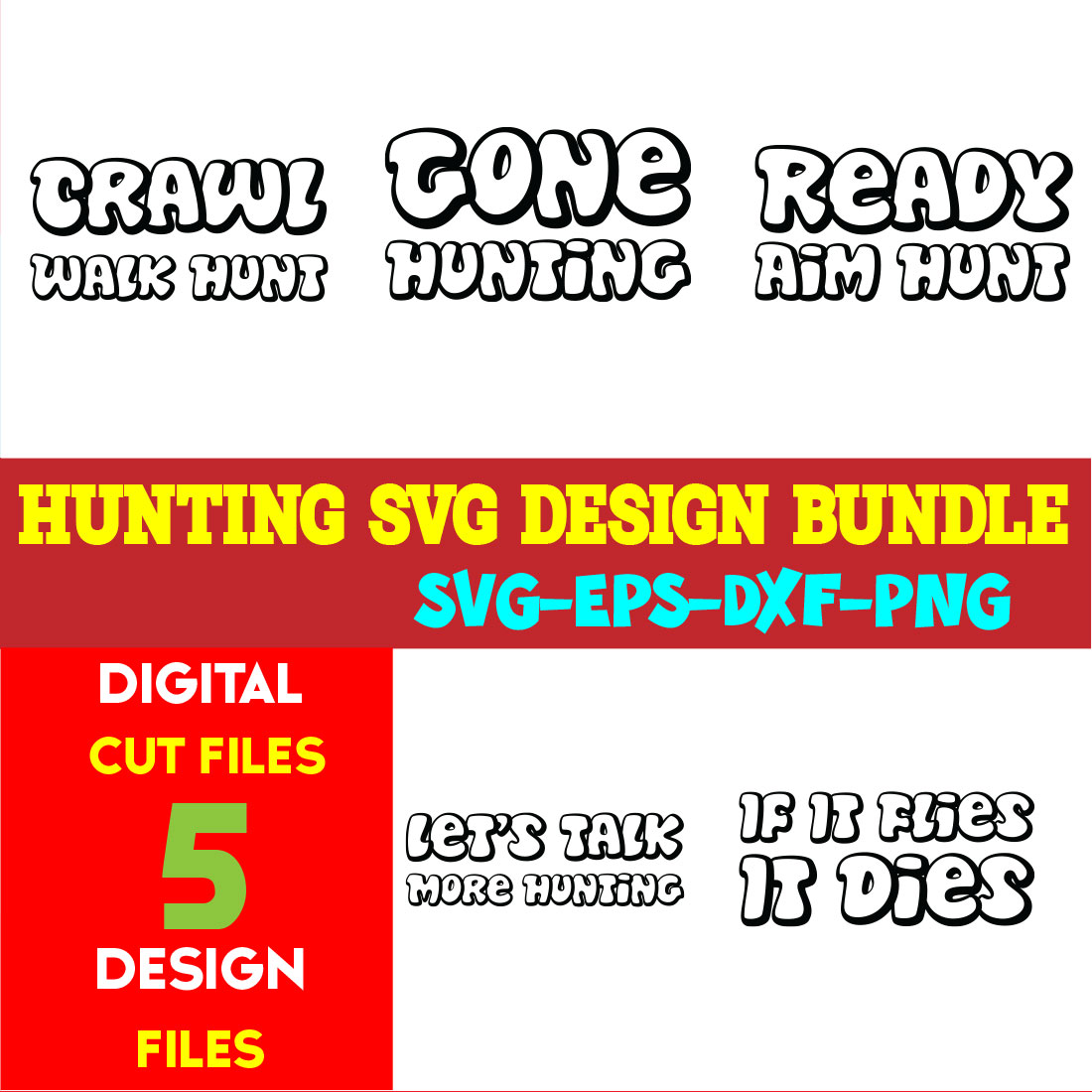 Hunting T-shirt Design Bundle Vol- 05 cover image.