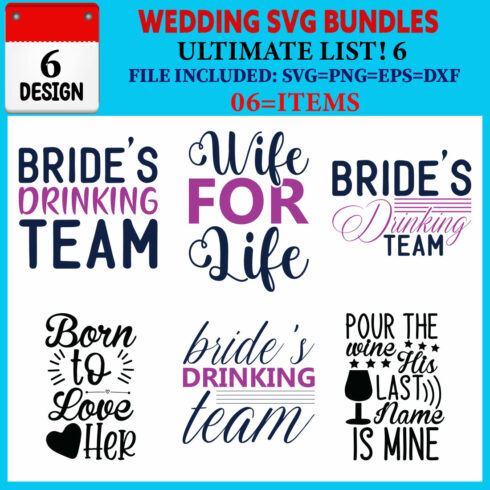 Wedding T-shirt Design Bundle Vol-06 cover image.