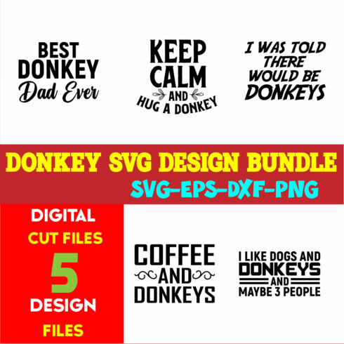 Donkey SVG T-shirt Design Bundle Volume-04 cover image.