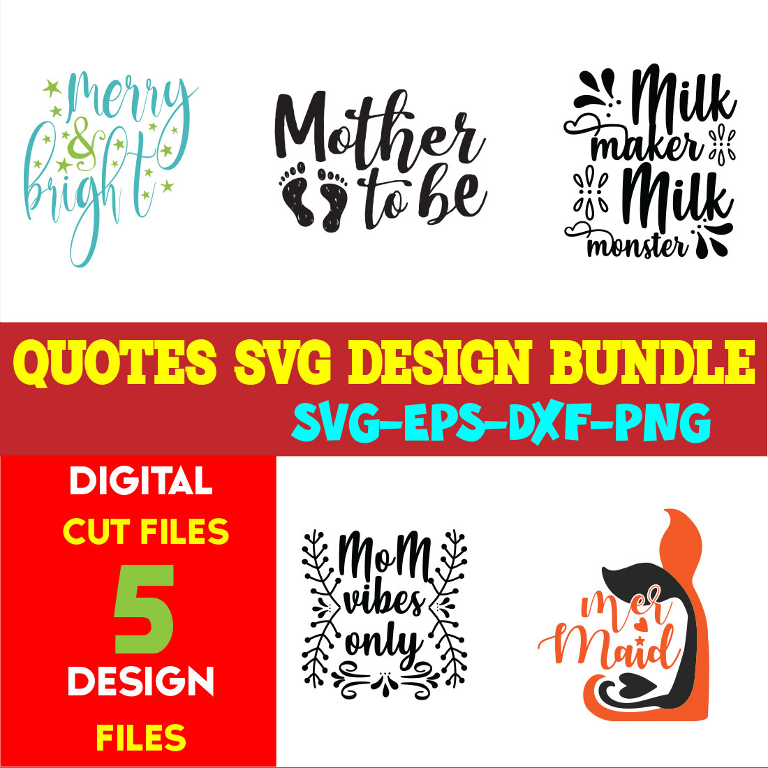 Quotes T-shirt Design Bundle Vol-10 cover image.