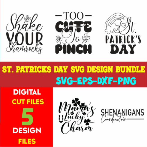 St Patricks Day T-shirt Design Bundle Vol-12 cover image.