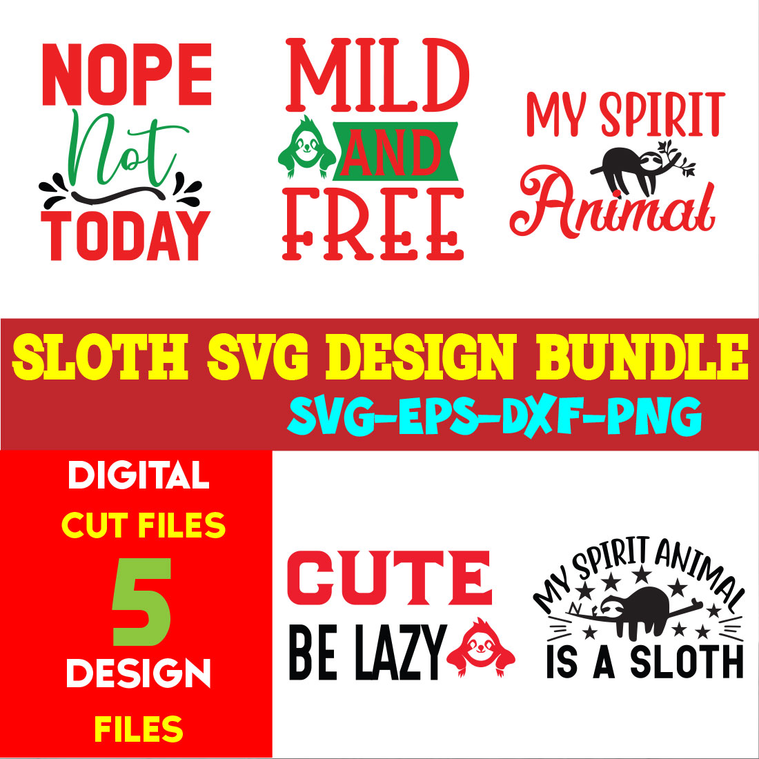 Sloth T-shirt Design Bundle Vol-08 cover image.