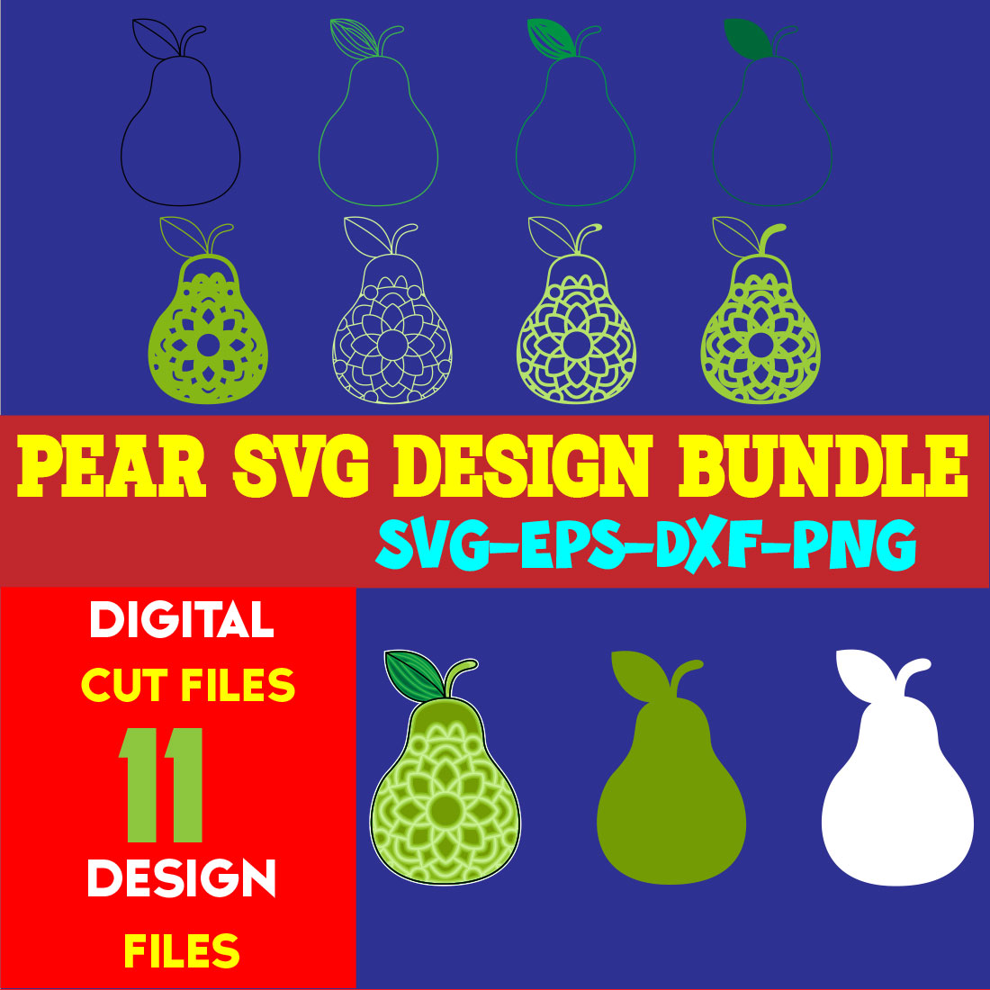 Pear SVG Design Bundle cover image.