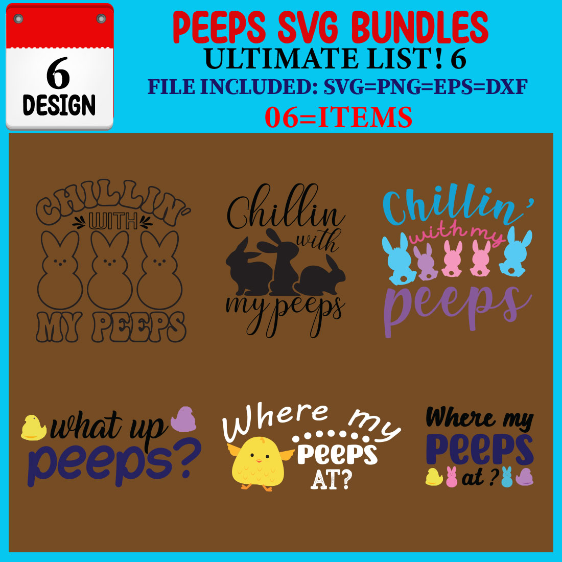 Peeps SVG T-shirt Design Bundle cover image.