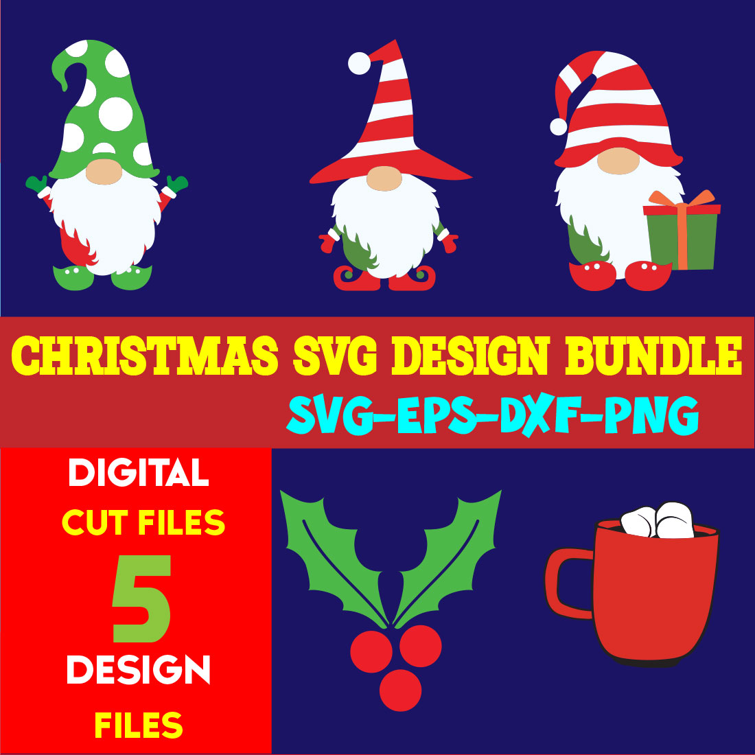 Christmas SVG T-shirt Design Bundle Volume-69 cover image.