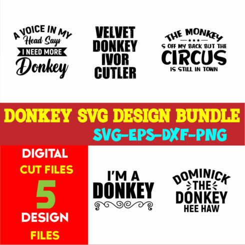 Donkey SVG T-shirt Design Bundle Volume-03 cover image.