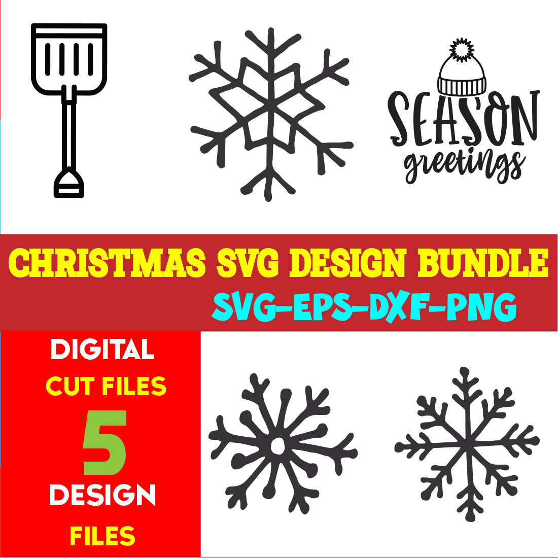 Christmas SVG T-shirt Design Bundle Volume-76 cover image.