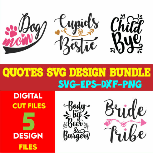 Quotes T-shirt Design Bundle Vol-05 cover image.