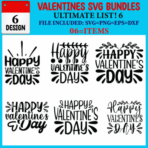 Valentines SVG T-shirt Design Bundle cover image.