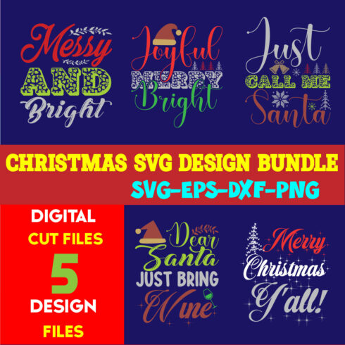 Christmas SVG T-shirt Design Bundle Volume-108 cover image.