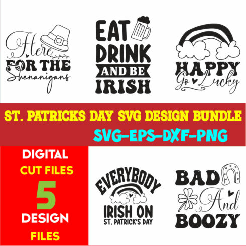 St Patricks Day T-shirt Design Bundle Vol-10 cover image.