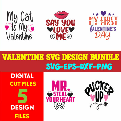 Valentine T-shirt Design Bundle Vol-15 cover image.