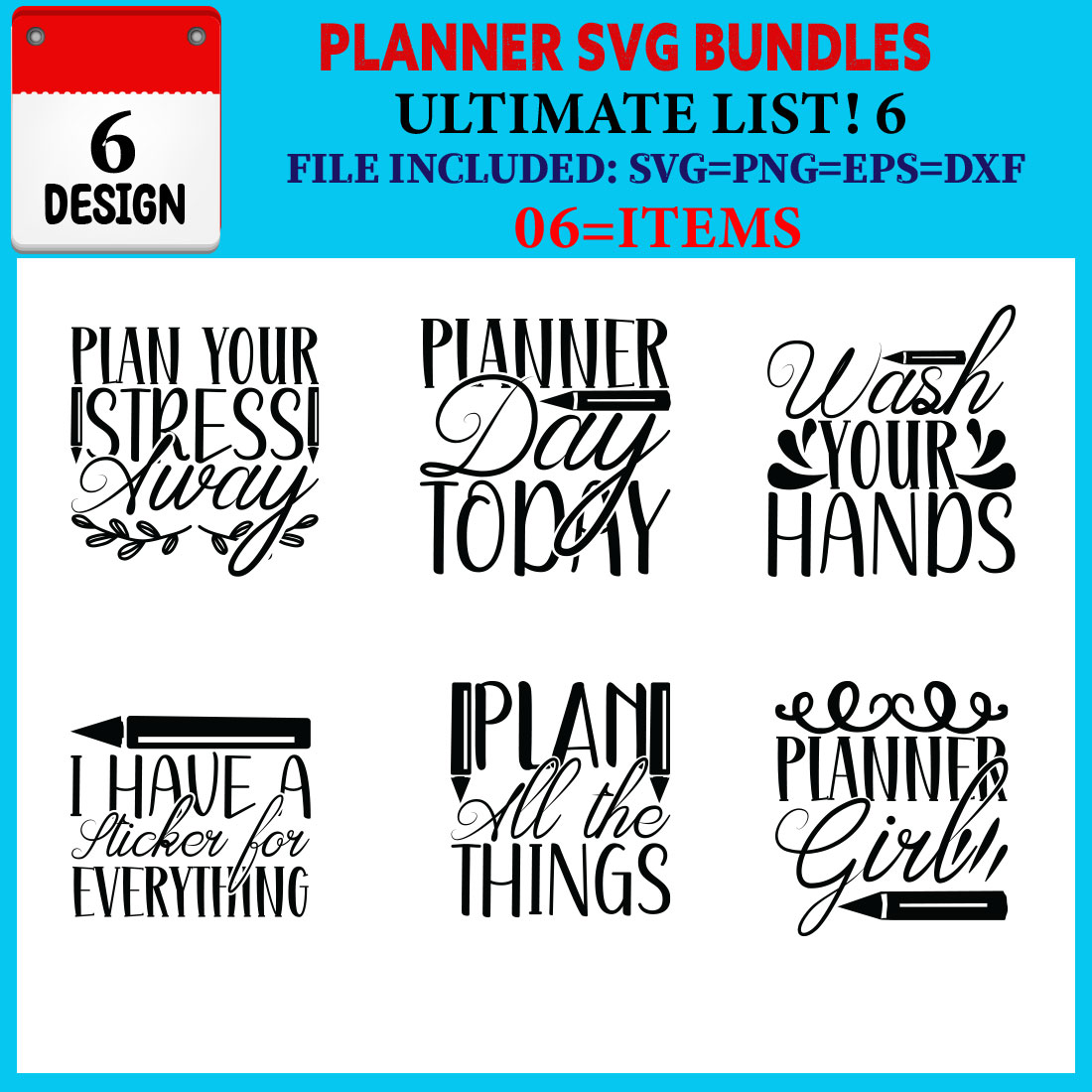 Planner T-shirt Design Bundle Vol-01 cover image.