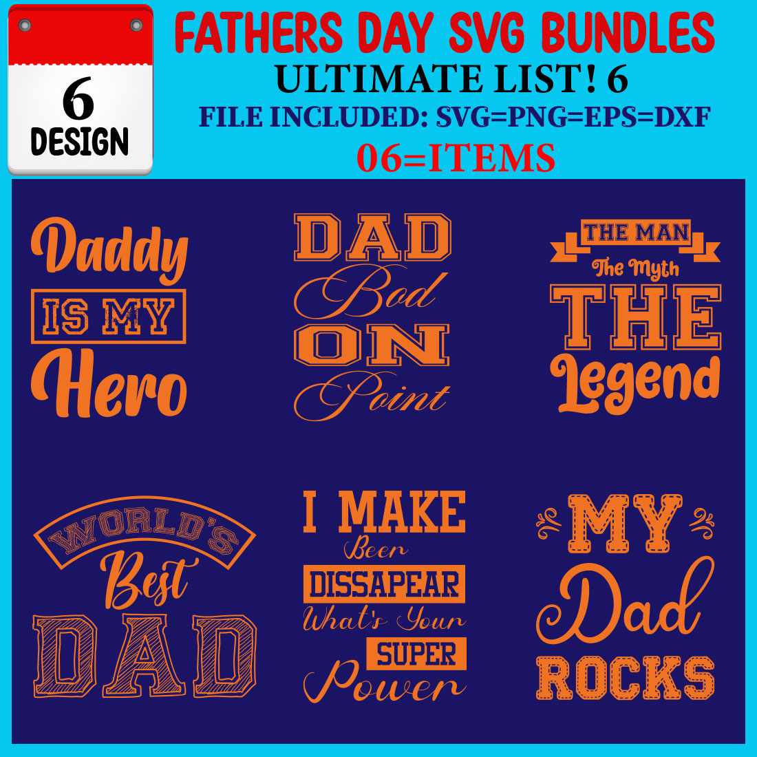 Fathers Day SVG T-shirt Design Bundle cover image.