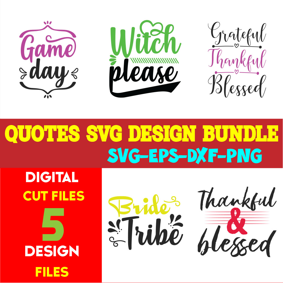 Quotes T-shirt Design Bundle Vol-16 cover image.