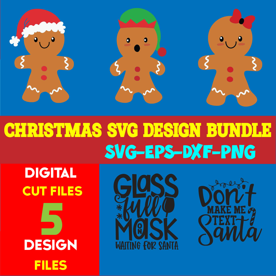 Christmas SVG T-shirt Design Bundle Volume-60 cover image.