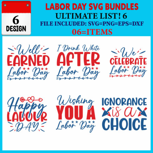 Labor Day T-shirt Design Bundle Vol-06 cover image.