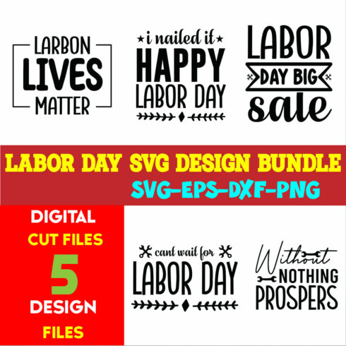 Labor Day T-shirt Design Bundle Volume-03 cover image.