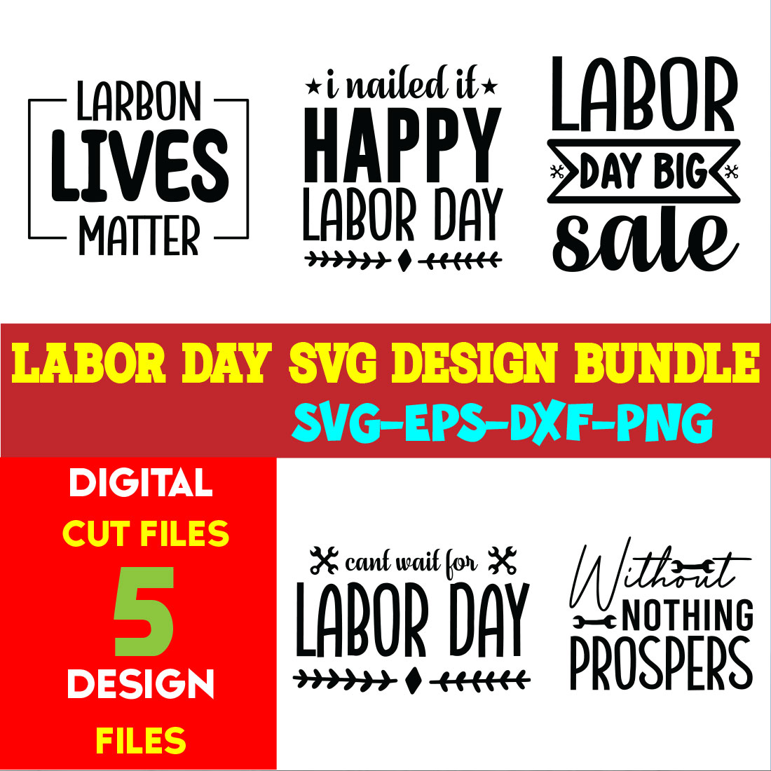 Labor Day T-shirt Design Bundle Volume-03 cover image.