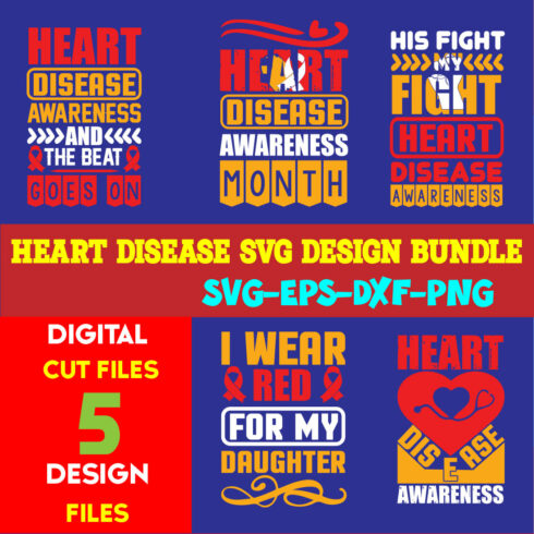 Heart Disease T-shirt Design Bundle Volume-01 cover image.