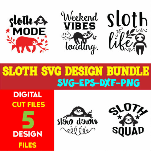 Sloth T-shirt Design Bundle Vol-09 cover image.