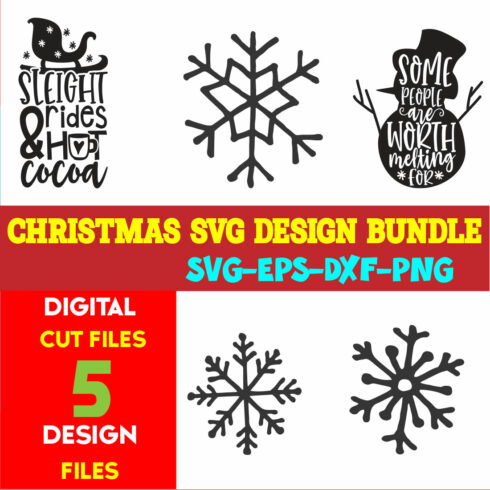 Christmas SVG T-shirt Design Bundle Volume-64 cover image.