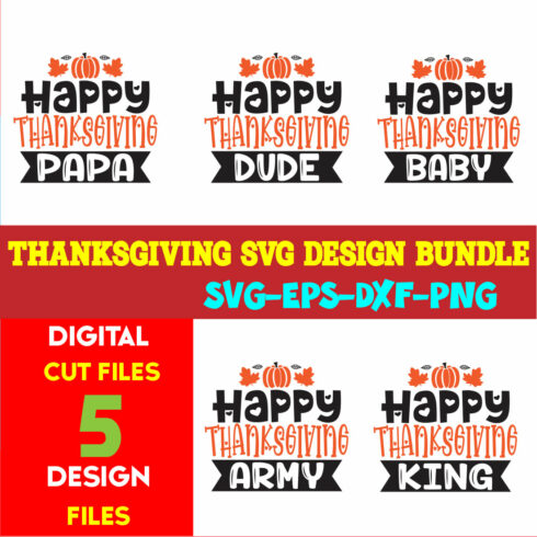 Thanksgiving T-shirt Design Bundle Vol-16 cover image.
