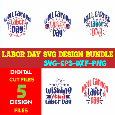 Labor Day T-shirt Design Bundle Volume-08 cover image.