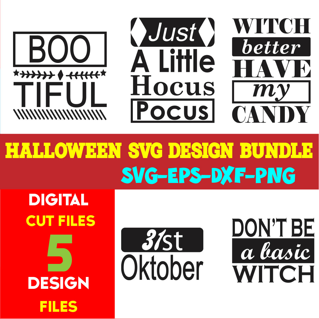 Halloween T-shirt Design Bundle Vol-51 cover image.