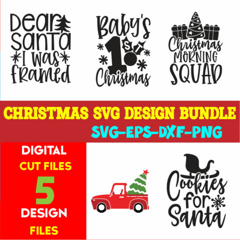 Christmas SVG T-shirt Design Bundle Volume-59 cover image.